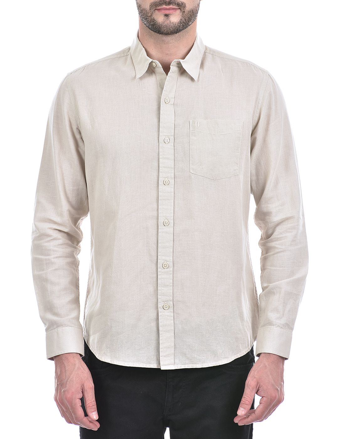 Numero Uno Men Solid Beige Shirt